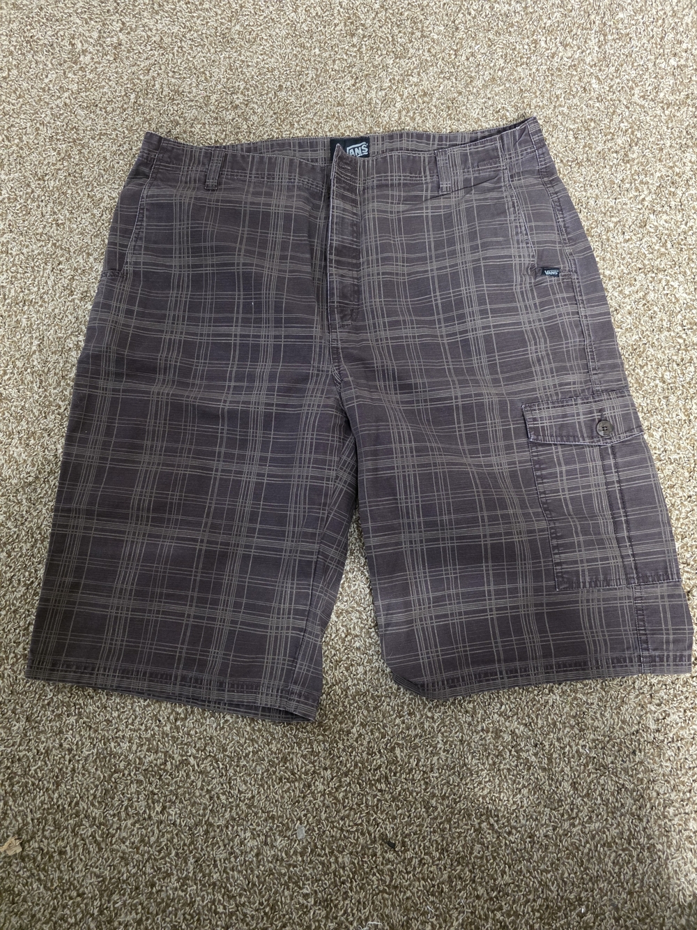 Vans Brown Plaid Cargo Shorts